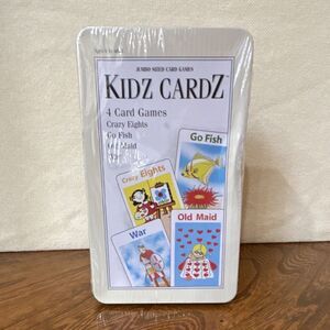 Vintage Kidz Cardz 4 Jumbo Sized Card Games Sealed Crazy Eights Go Fish Old Maid